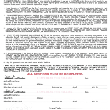 2024 Legends Minor Consent Form