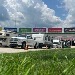 Loading in for infield camping.